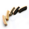 Customized Processing Man's Bristle Hair Brush Rectangle Arc Curved Beard Comb Solid Wood Hard 360 Wave Curve Brush